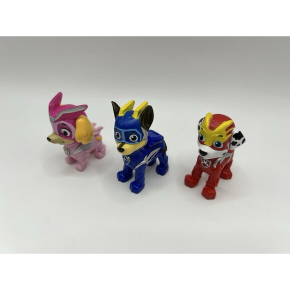 PAW PATROL Mighty Pups Skye, Chase, Marshall 2.5” Figure Lot Of 3 - Picture 3 of 7